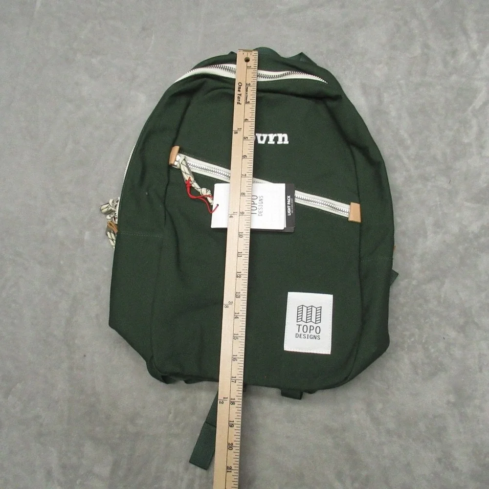 Topo Designs Backpack Unisex One Size Green Light Pack Canvas Laptop LOGO NEW‎